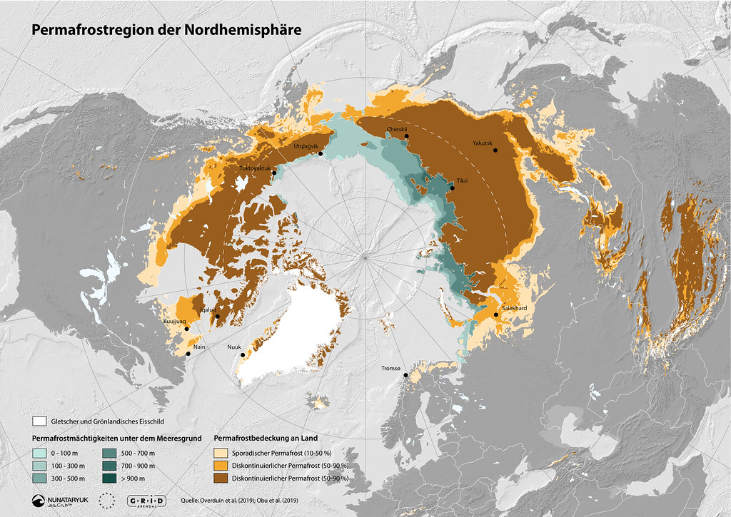 Permafrost in der nördlichen Hemisphäre